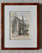 Schilderij Aquarel - Alkmaar  - Grote Kerk -  B.  Brobbel, Antiek en Kunst, Ophalen