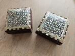 2 houten oosterse kistjes ingelegd met o.a parelmoer, Antiek en Kunst, Ophalen of Verzenden