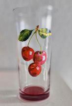 Glas met Kersen opdruk, Verzamelen, Glas en Borrelglaasjes, Ophalen of Verzenden, Zo goed als nieuw, Frisdrankglas