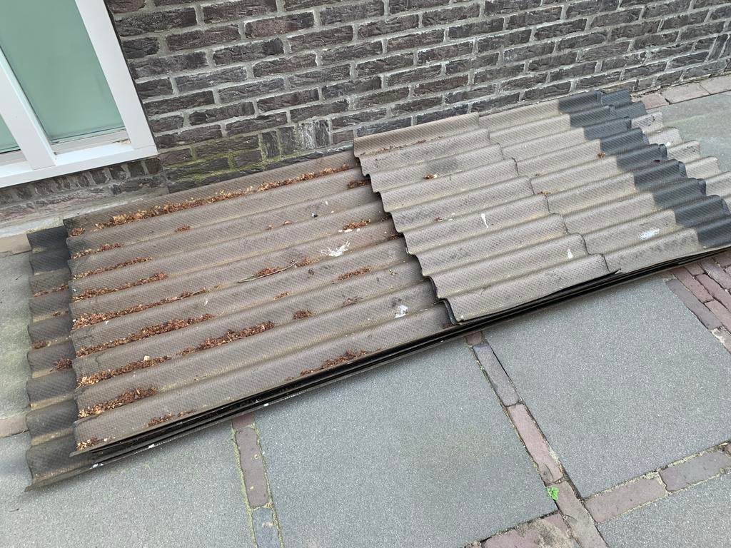 4x bitumen golfplaat en stukjes, Ophalen, Zo goed als nieuw, Overige materialen