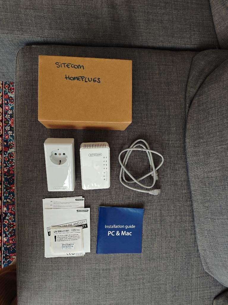 Sitecom Homeplug set Internet via stopcontact Compleet, Computers en Software, Routers en Modems, Zo goed als nieuw, Ophalen of Verzenden