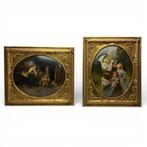 Europese School 20e eeuw - twee schilderijen, Antiek en Kunst, Kunst | Schilderijen | Klassiek, Ophalen of Verzenden