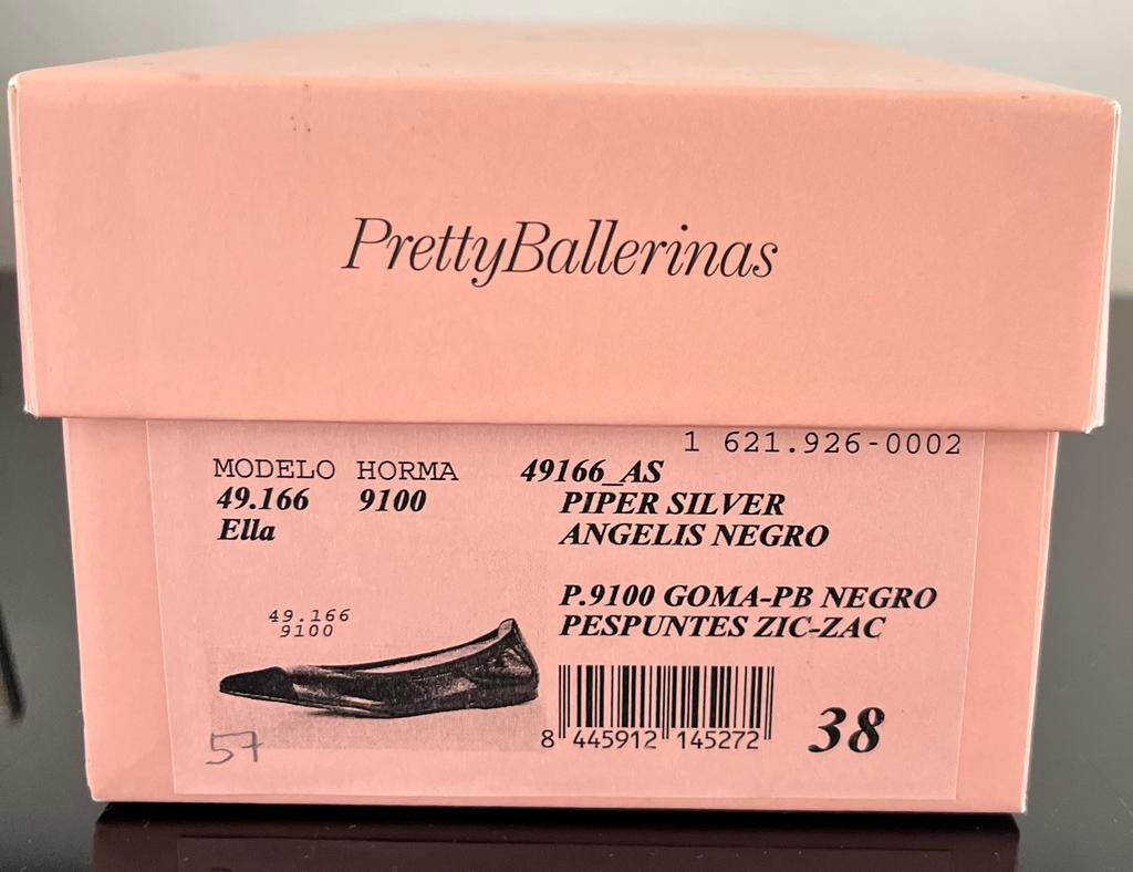 Pretty Ballerinas maat 38, Zwart, Zo goed als nieuw, Ballerina's, Ophalen of Verzenden