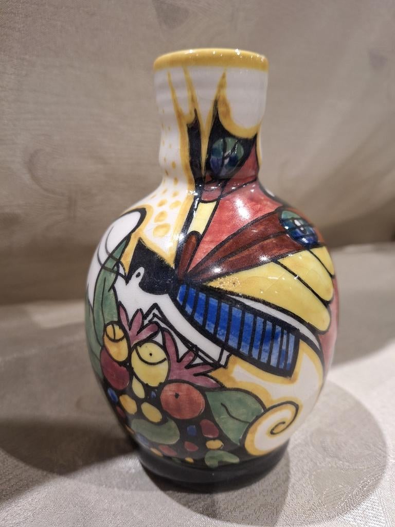 Vaas vlinder eskaf steenwijk, Antiek en Kunst, Antiek | Keramiek en Aardewerk, Ophalen