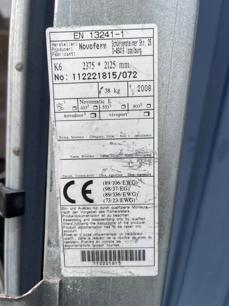 Complete garage kanteldeur, Doe-het-zelf en Verbouw, Deuren en Horren, Ophalen, Gebruikt, Garagedeur, 120 cm of meer