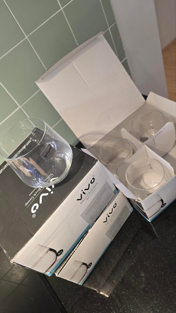 Vivo water glazen nieuw in doos, Ophalen, Nieuw