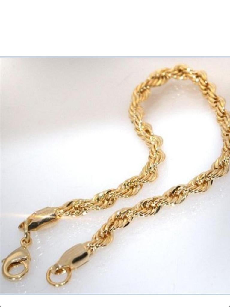 GOUDEN KABELGEVLOCHTEN ARMBAND, Sieraden, Tassen en Uiterlijk, Armbanden, Verzenden, Nieuw, Goud, Overige materialen