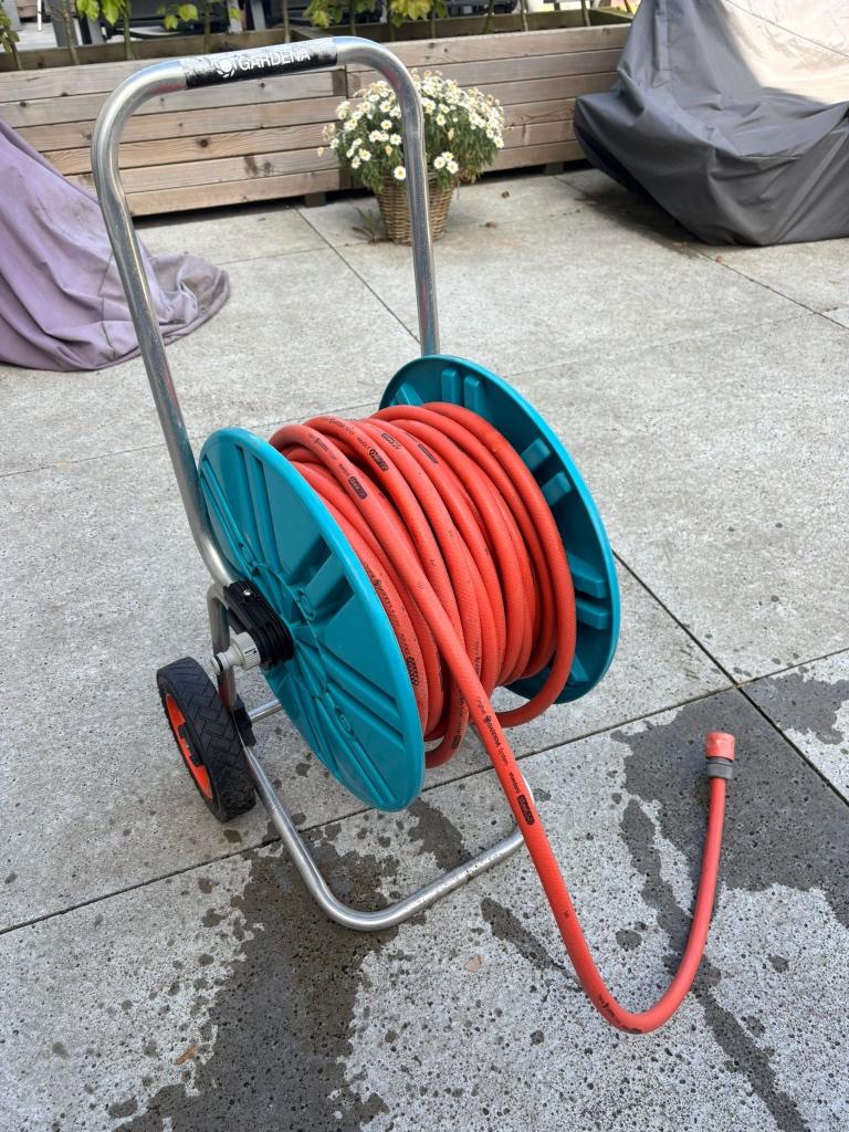 Gardena haspel tuinslang 20 meter, Tuin en Terras, Tuinslangen, Ophalen, Gebruikt, Tuinslang
