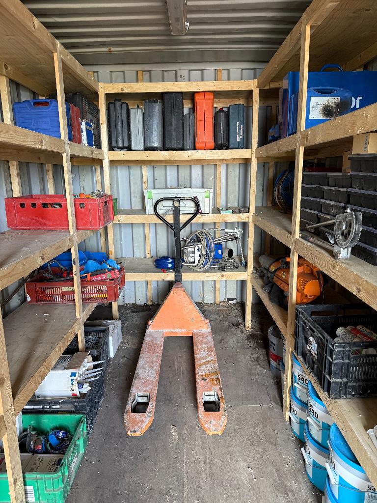 20 ft Zeecontainer + Diverse Bouw en Loodgieters gereedschap, Ophalen, Gebruikt