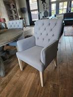 Landelijke grijze eetkamerstoelen - 6 stuks, Huis en Inrichting, Ophalen, Zo goed als nieuw, Stof, Vijf, Zes of meer stoelen