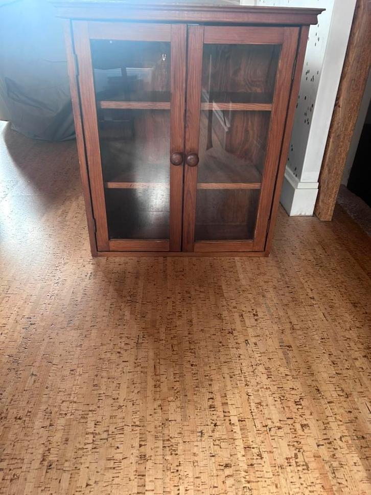 Superleuk houten vitrinekastje, Huis en Inrichting, Kasten | Vitrinekasten, Zo goed als nieuw, Minder dan 100 cm, 50 tot 100 cm