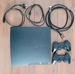 PlayStation 3 Slim 250GB incl. 2 Sony controllers, Spelcomputers en Games, Spelcomputers | Sony PlayStation 3, Ophalen, Gebruikt
