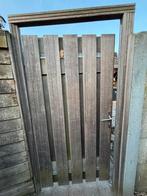 Poort met metalen frame en hard hout incl. Frame er omheen, Tuin en Terras, Ophalen, 1 tot 2 meter, Minder dan 3 meter, Zo goed als nieuw
