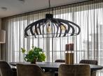 Stalen ovale hanglamp, Huis en Inrichting, Lampen | Hanglampen, Ophalen, Zo goed als nieuw, Metaal, Minder dan 50 cm