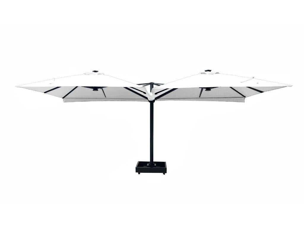 Vierdubbele Zweefparasol Paralux Wit  6 m bij 6 m, Ophalen of Verzenden, Nieuw, Zweefparasol