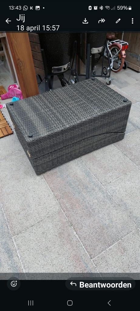 Opklapbaar ligbed met kussen - Wicker, Ophalen, Gebruikt, Wicker, Inklapbaar