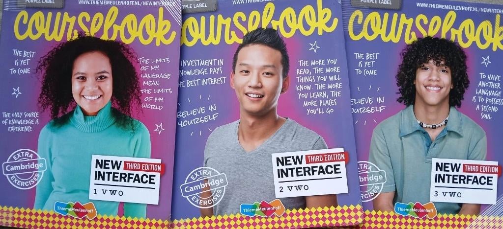 NEW INTERFACE 3e editie ENGLISH Coursebooks VWO 1/2/3 SET, Gelezen, VWO, Engels, Verzenden