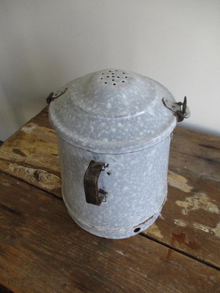 oude brocante emaille reuzelpot, Ophalen of Verzenden