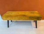 Okergeel Velvet Bankje Poef, Ophalen, Minder dan 50 cm, Velvet, 100 tot 125 cm