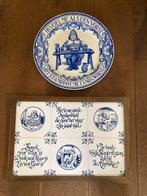 Unox worst wandbord en een tegeltableau met spreuken slager, Antiek en Kunst, Ophalen