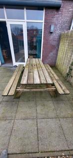 Picknicktafel met nieuwe kussens., Ophalen, Rechthoekig, Hout