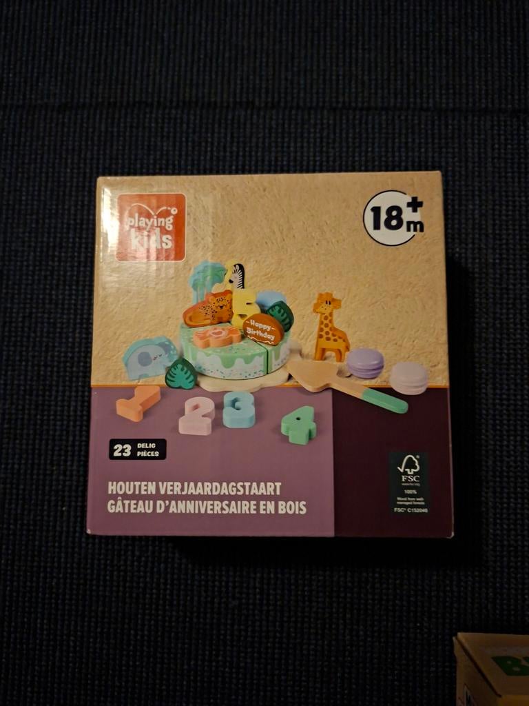 Houten verjaardagstaart speelgoed Playing Kids, Ophalen of Verzenden