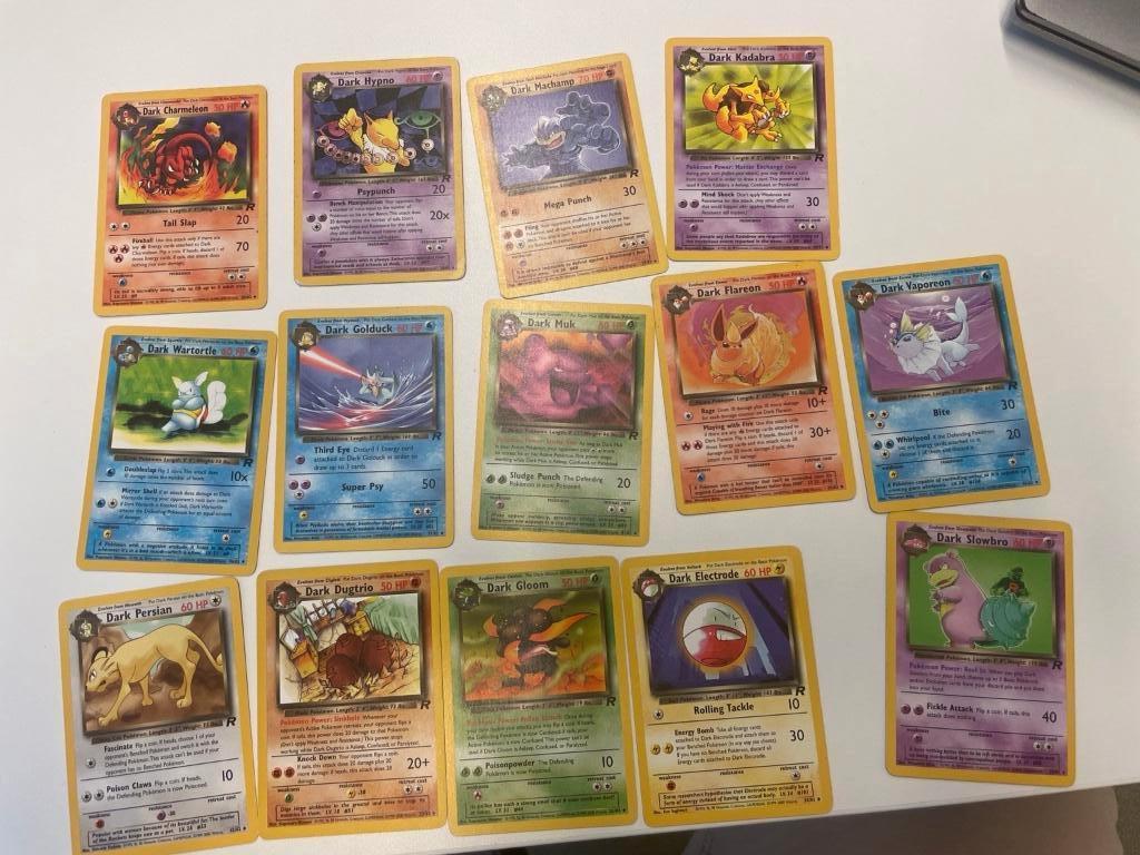 Pokémon kaartencollectie – Dark + Base set 45 stuks, Ophalen of Verzenden, Gebruikt, Meerdere kaarten