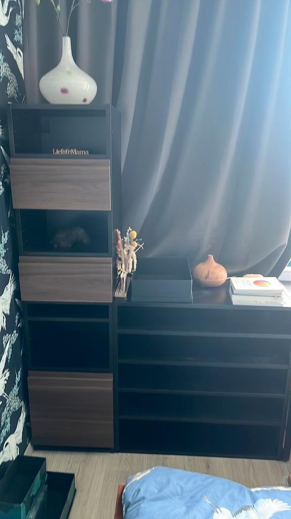 Ikea kastjes zwartbruin, Antiek en Kunst, Antiek | Meubels | Kasten, Ophalen