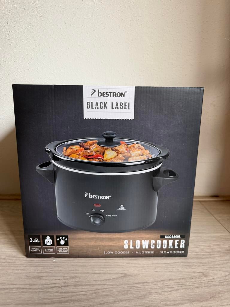 Bestron Black Label Slowcooker KSC350BL – 3,5 liter, Witgoed en Apparatuur, Slowcookers, Ophalen of Verzenden, Nieuw