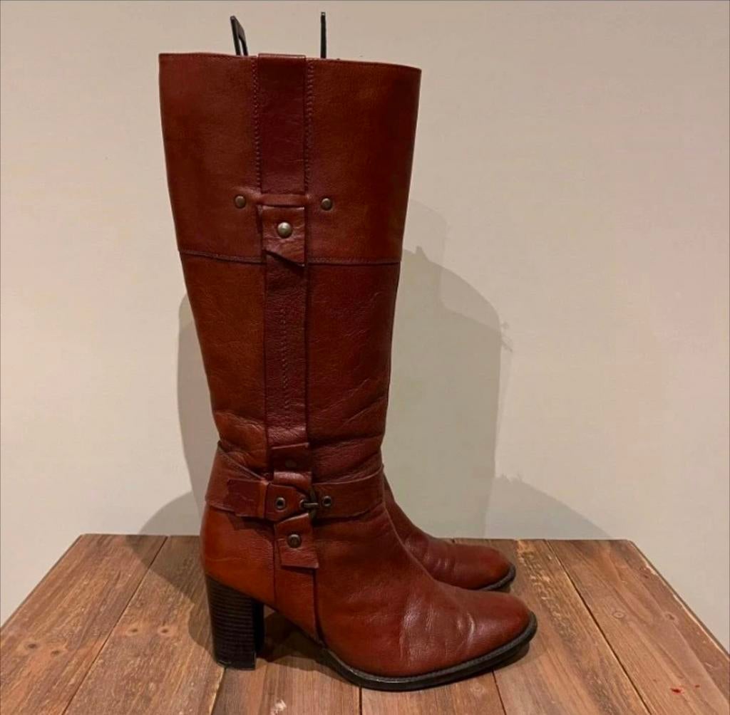 Dames laarzen maat 40, Kleding | Dames, Verzenden, Zo goed als nieuw, Zwart, Hoge laarzen