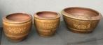 Super mooi set bloempotten kwaliteit terracotta oud ambacht, 40 cm of meer, Rond, Ophalen of Verzenden, Zo goed als nieuw