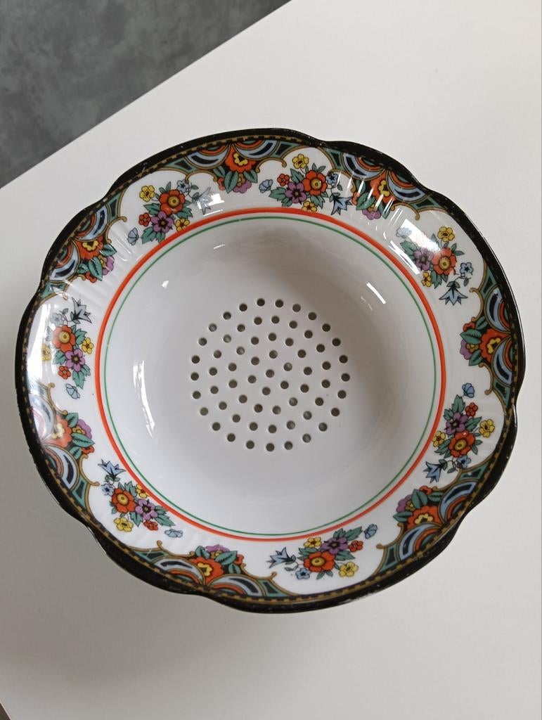 Porseleinen vintage uitlekschaal voor fruit/groente, Ophalen of Verzenden