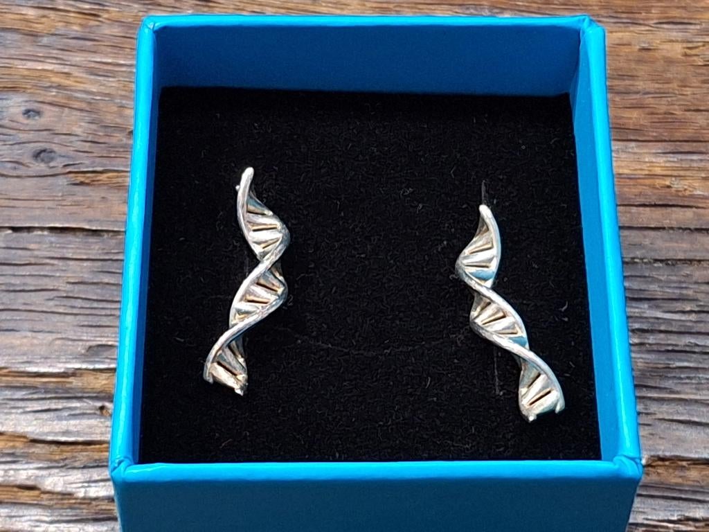 sterling zilveren DNA oorbellen, Hangers, Nieuw, Ophalen of Verzenden, Zilver