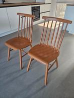Houten eettafelstoelen (oranje), Huis en Inrichting, Ophalen, Gebruikt, Twee, Overige kleuren