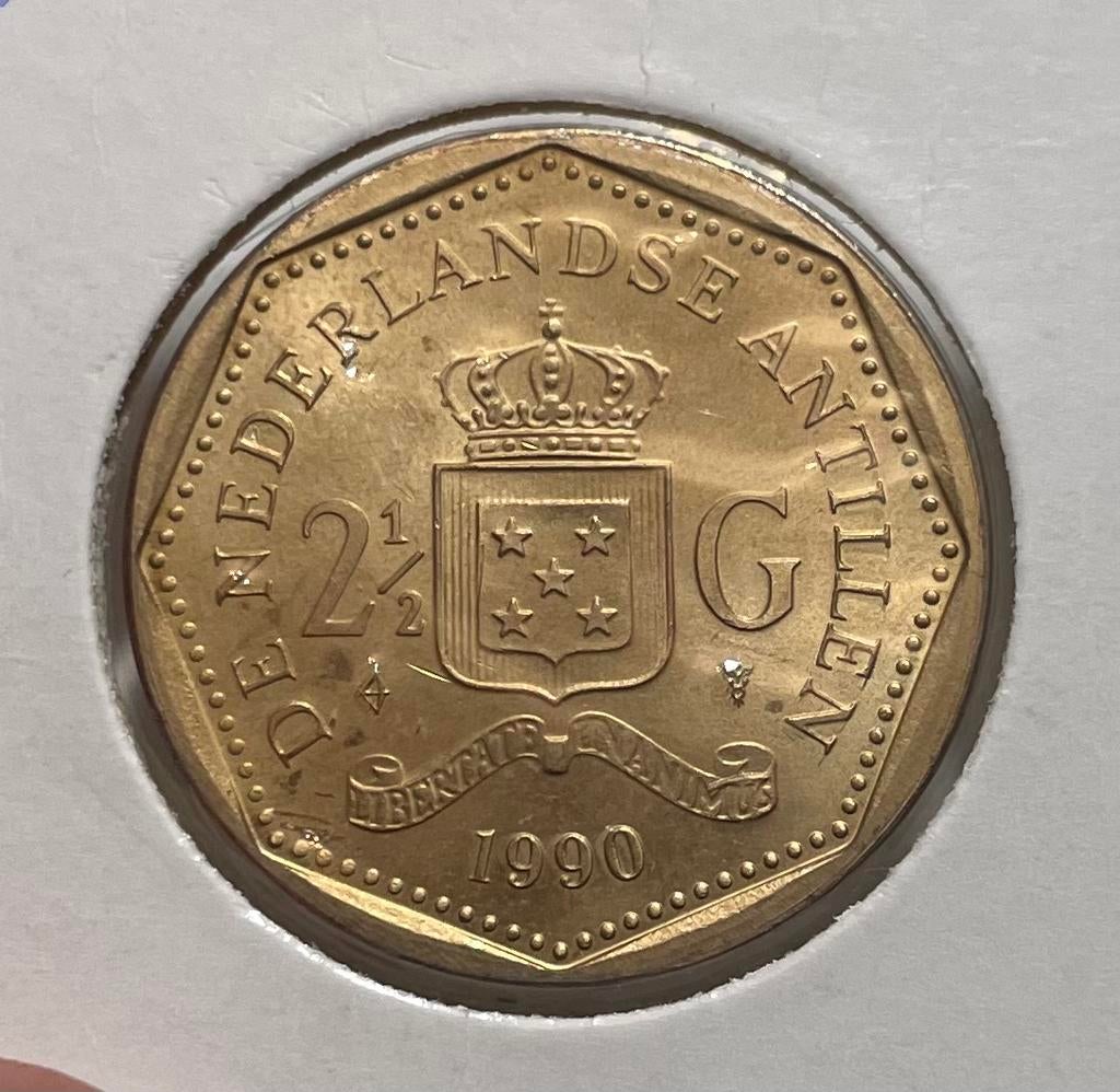 2,5 gulden Nederlandse Antillen 1990, Postzegels en Munten, Munten | Nederland, Ophalen of Verzenden, Koningin Beatrix, 2½ gulden