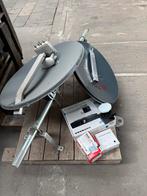 Complete Satelliet Ontvangst Set: 2 Schotels, Receiver, LNB', Ophalen of Verzenden, Gebruikt, (Schotel)antenne, Overige merken