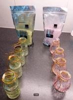 Vaasjes en decoratiezand groen en roze bruiloft versiering, Ophalen, Zo goed als nieuw, Versiering, Geboorte of Huwelijk