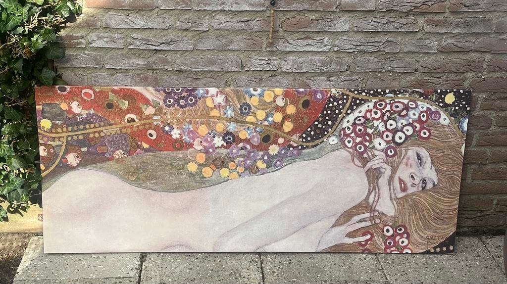 GUSTAV KLIMT op canvas, Ophalen of Verzenden, Zo goed als nieuw, Schilderij, 75 cm of meer
