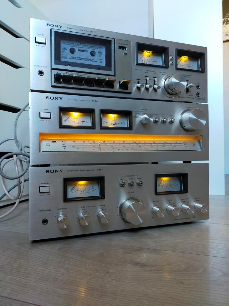 Vintage Sony Hifi Set: Cassettedeck, Tuner, Versterker, Tuner of Radio, Gebruikt, Sony, Losse componenten