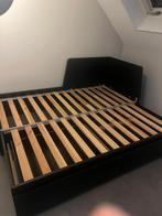 Bedbank Flekke van Ikea, Huis en Inrichting, Ophalen, Gebruikt, Zwart, Tweepersoons