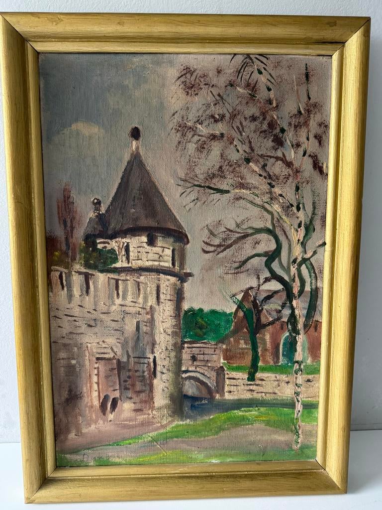 Schilderij Pater Vinktorentje Maastricht, Antiek en Kunst, Kunst | Schilderijen | Klassiek, Ophalen of Verzenden