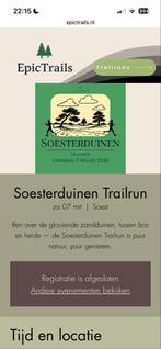 Epictrails soesterduinen 7 maart 20km ticket (2x), Sport en Fitness, Loopsport en Atletiek, Overige merken, Overige typen, Nieuw