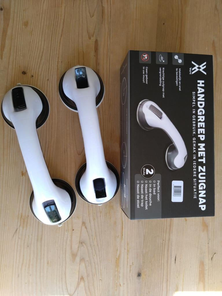 Handgrepen met zuignap badkamer/wc, Ophalen of Verzenden, Nieuw, Wit