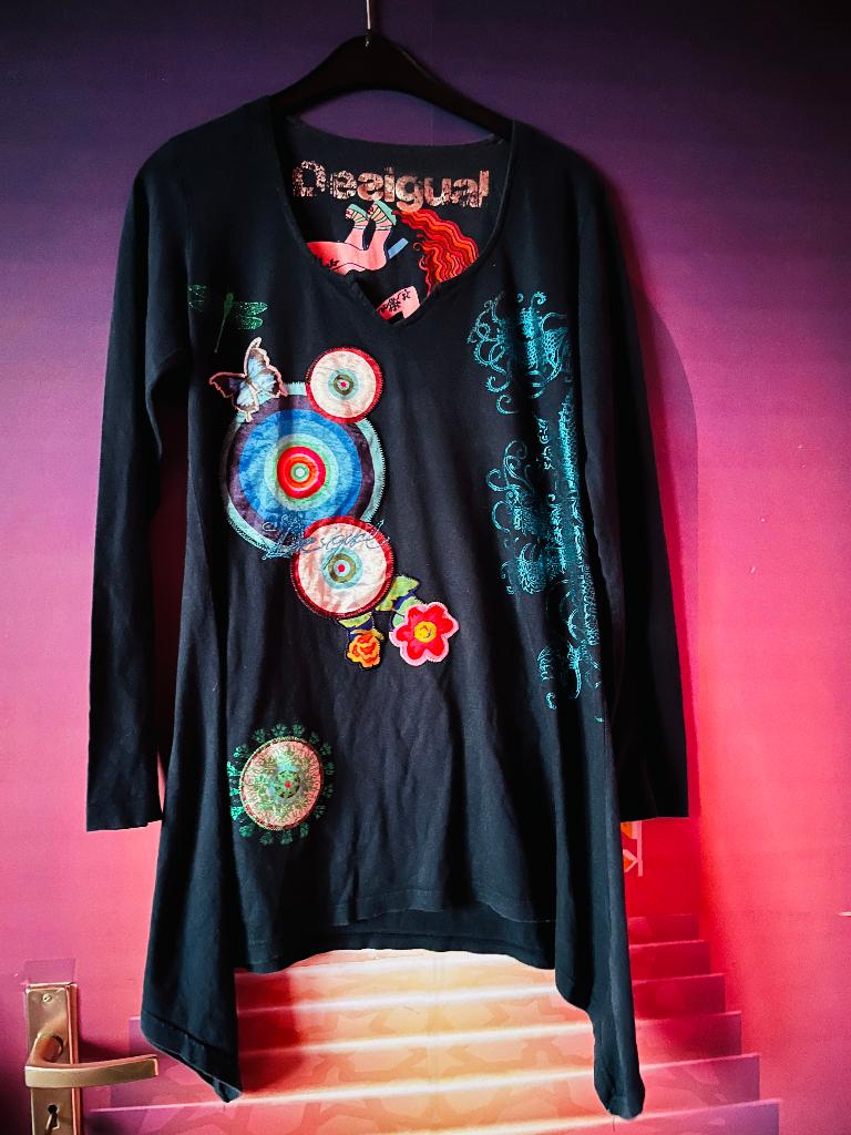 Fleurige tuniek van het dure merk Desigual M nu 24,99€, Maat 38/40 (M), Overige kleuren, Ophalen of Verzenden, Zo goed als nieuw