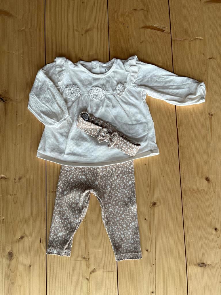 Schattige baby set: top, legging en haarband, Ophalen of Verzenden, Zo goed als nieuw, Meisje, Setje