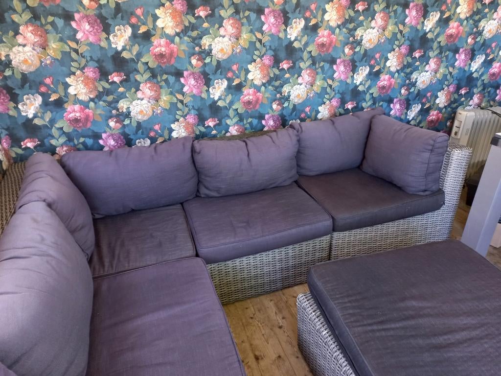 Loungeset wicker, Tuin en Terras, Tuinsets en Loungesets, Ophalen, Gebruikt, Wicker