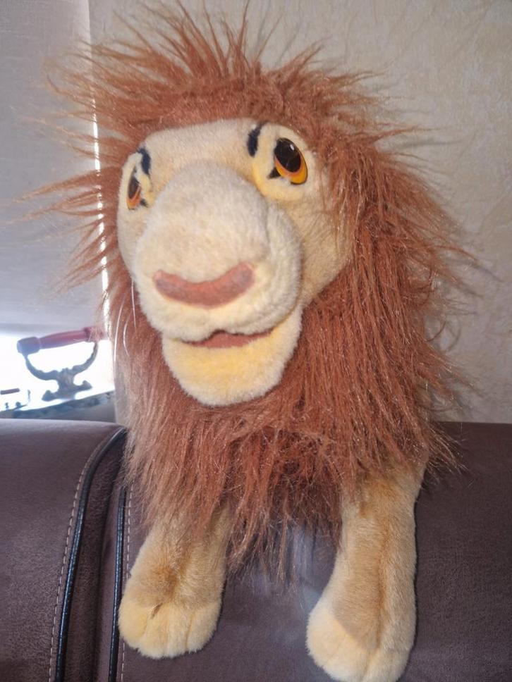 VINTAGE DISNEY KNUFFEL MUFASA, Verzamelen, Disney, Knuffel, Leeuwenkoning of Jungle Boek, Ophalen of Verzenden