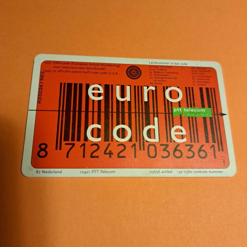 PTT Telecom Eurocode telefoonkaart, Verzamelen, Telefoonkaarten, Ophalen of Verzenden, Nederland