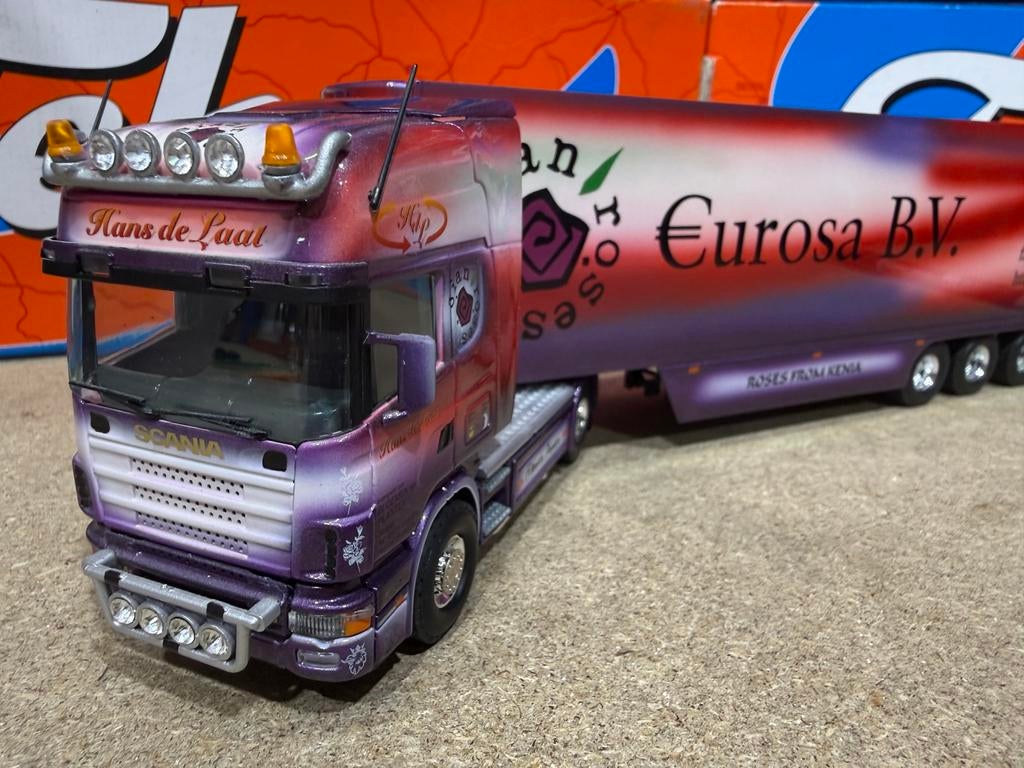 TEKNO SCANIA HANS DE LAAT EUROSA, Hobby en Vrije tijd, Modelauto's | 1:50, Ophalen of Verzenden, Zo goed als nieuw, Bus of Vrachtwagen