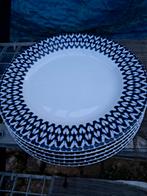 Florence by Xenos - 4 dinerborden met blauw patroon, Keramiek, Ophalen of Verzenden, Zo goed als nieuw, Bord(en)